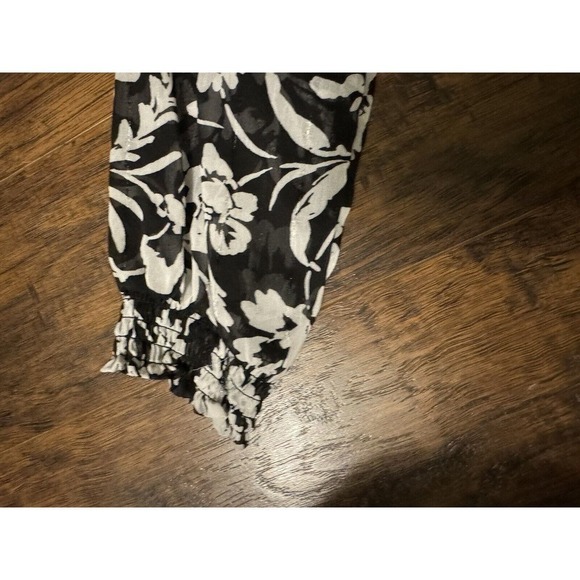 NWT Zara Floral Print Mini Dress with Ruffles in Black/White Monochrome Women S - Picture 9 of 11